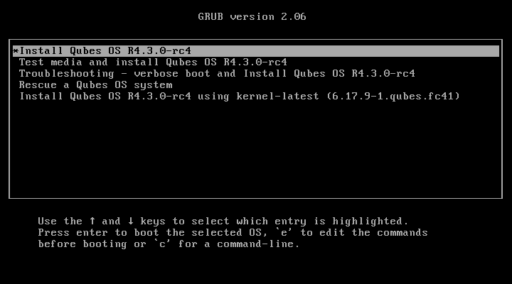 Boot screen